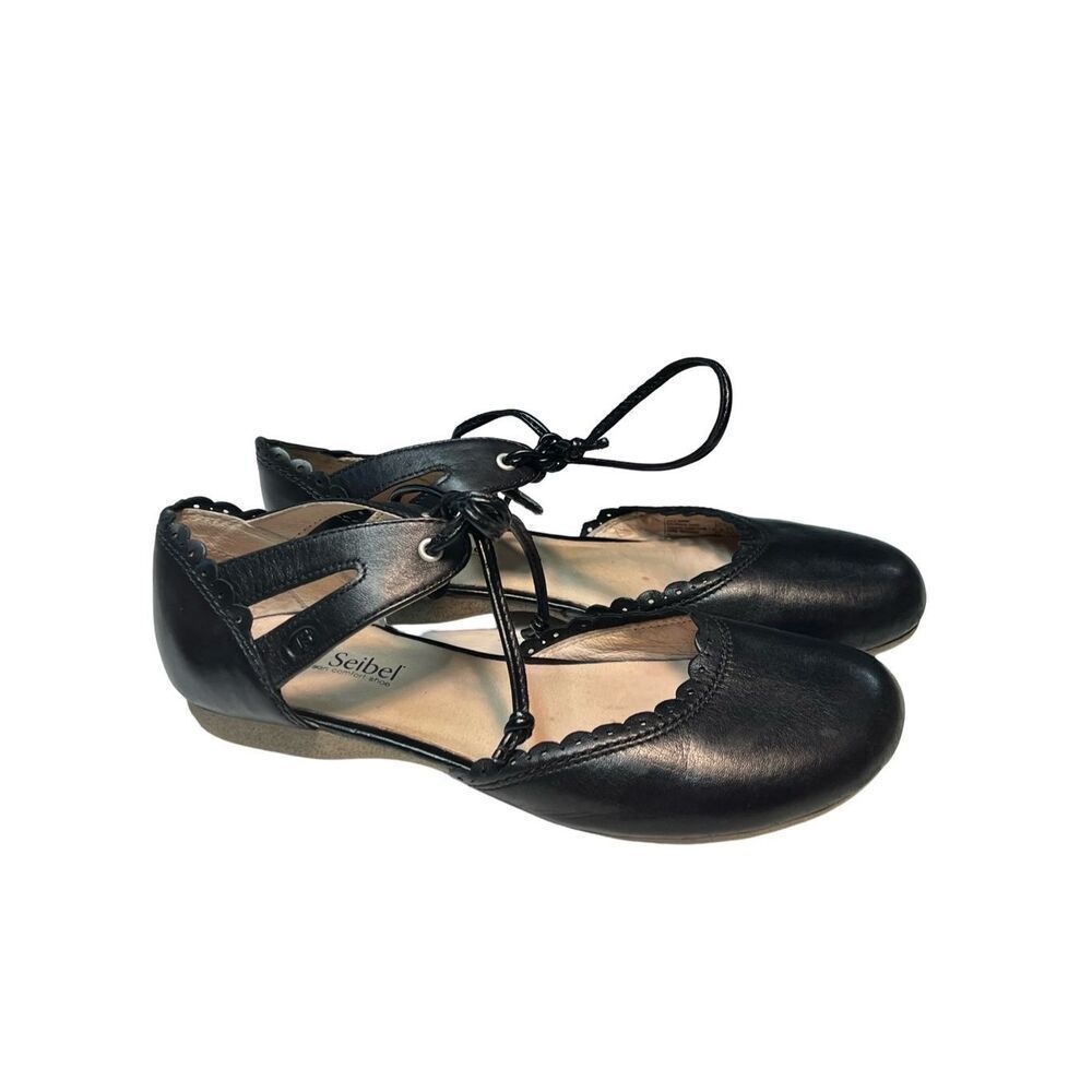 Josef Seibel Fiona 47 Black Leather Ballet Flats Shoes Women’s size 37